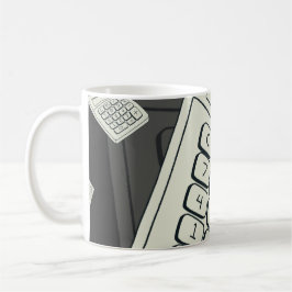 Minimalistischer Rechner und mathematische Mustera Kaffeetasse