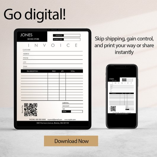 Minimalistischer Rechnungsabsatz für kleine Untern Karte