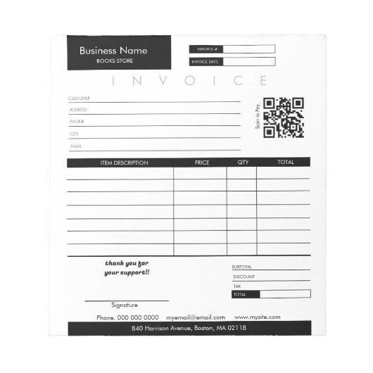 Minimalistischer Rechnungsabsatz für kleine Untern Notizblock (Vorderseite)