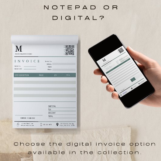 Minimalistischer Rechnungsabsatz für kleine Untern Notizblock