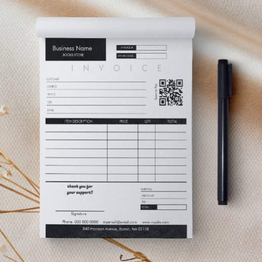 Minimalistischer Rechnungsabsatz für kleine Untern Notizblock