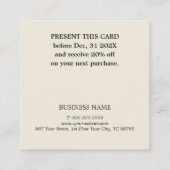 Minimalistischer Red Beige Stripes Holiday Coupon (Rückseite)