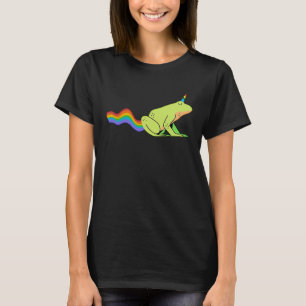 Minimalistischer Regenbogen Einhorn Frosch LGBT-Pr T-Shirt
