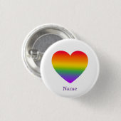 Minimalistischer Regenbogen-Linien-Herz - Süße far Button (Vorne & Hinten)