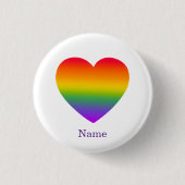 Minimalistischer Regenbogen-Linien-Herz - Süße far Button (Vorderseite)