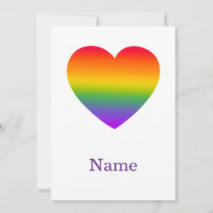 Minimalistischer Regenbogen-Linien-Herz - Süße far Einladung