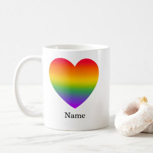 Minimalistischer Regenbogen-Linien-Herz - Süße far Kaffeetasse