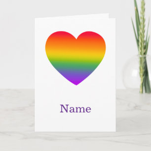 Minimalistischer Regenbogen-Linien-Herz - Süße far Karte