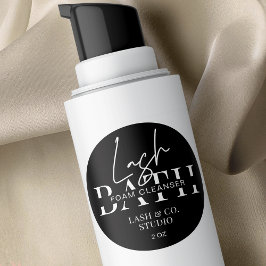 Minimalistischer Reiniger für Schwarz-Weiß-Lash-Er Runder Aufkleber