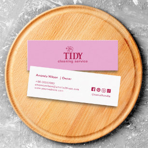 Minimalistischer Reinigungsservice Custom Pink Mini Visitenkarte
