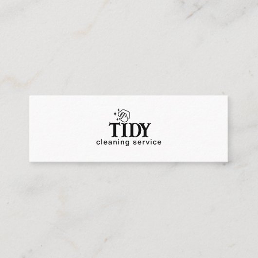 Minimalistischer Reinigungsservice für Schwarz und Mini Visitenkarte (Vorderseite)