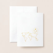 Minimalistischer Reisepass für Hochzeiten Folienkarte (Rückseite mit Umschlag)