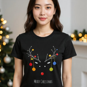 Minimalistischer Rentier mit Ornamenten T-Shirt