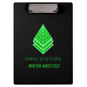 Minimalistischer Retro-Futurismus Omni Systems Tec Klemmbrett