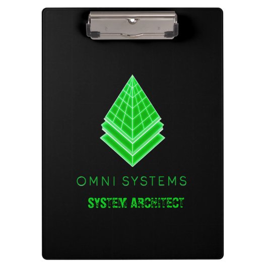 Minimalistischer Retro-Futurismus Omni Systems Tec Klemmbrett (Vorderseite)
