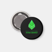Minimalistischer Retro-Futurismus Omni Systems Tec Magnet (Vorderseite/Rückseite)