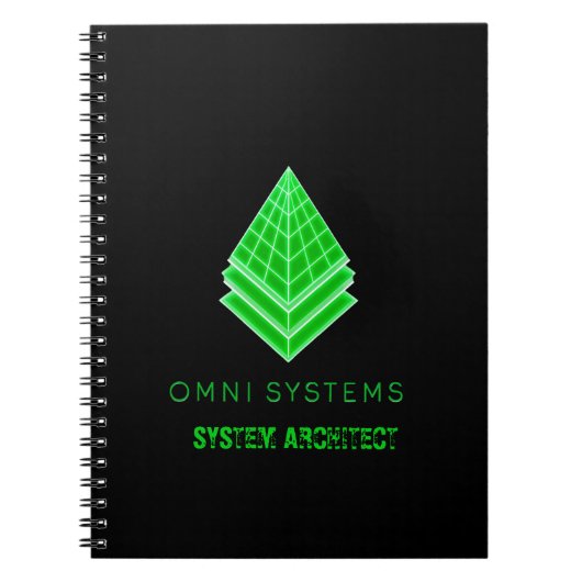 Minimalistischer Retro-Futurismus Omni Systems Tec Notizblock (Vorderseite)