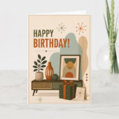 Minimalistischer Retro-Geburtstag Karte (Vorderseite)