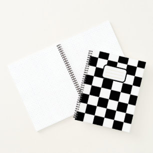 Minimalistischer Retro-Karo – Monochrome Streetwea Notizblock
