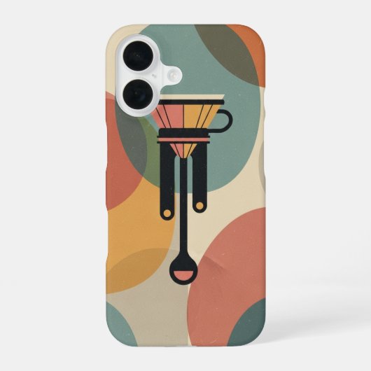 Minimalistischer Retro-Pour-Over-Kaffee iPhone 16 Hülle (Rückseite)