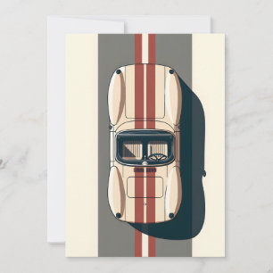 Minimalistischer Retro-Rennwagenstreifen Ankündigung