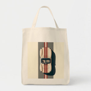 Minimalistischer Retro-Rennwagenstreifen Tragetasche