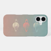 Minimalistischer Retro-Ringmond-Trio iPhone 16 Hülle (Rückseite (Horizontal))