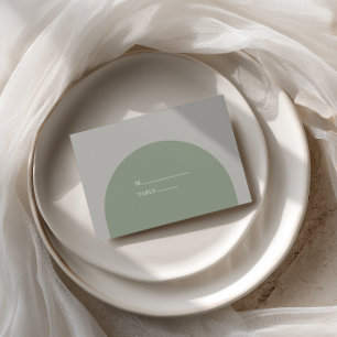 Minimalistischer Retro-Salbei-Grüner-Bogen-Bohemia Platzkarte