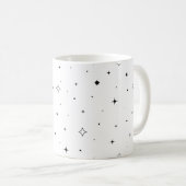 Minimalistischer Retro-Schwarzstern-Becher Kaffeetasse (VorderseiteRechts)