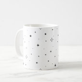 Minimalistischer Retro-Schwarzstern-Becher Kaffeetasse (Vorderseite Links)