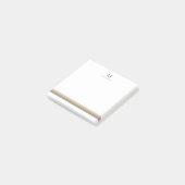 Minimalistischer Retro-Streifen Monogramm Post-it Klebezettel (angewinkelt)