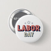 Minimalistischer Retro Tag der Arbeit Button (Vorne & Hinten)