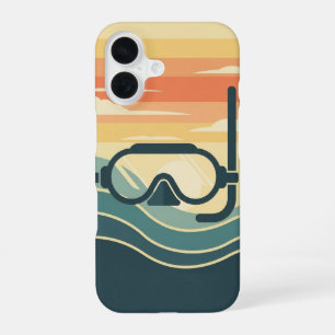 Minimalistischer Retro-Tauchgang iPhone 16 Hülle