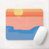 Minimalistischer Retroorange-Sonnenuntergang Mousepad (Mit Mouse)