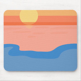 Minimalistischer Retroorange-Sonnenuntergang Mousepad