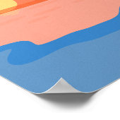 Minimalistischer Retroorange-Sonnenuntergang Poster (Ecke)