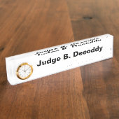 Minimalistischer Richter White Namplate Namensplakette (Seite)