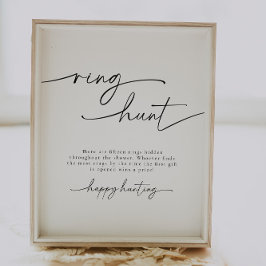 Minimalistischer Ring Hour Brautparty Game Sign Poster