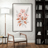 Minimalistischer rosa Blossom Botanische Kunst Dru Poster