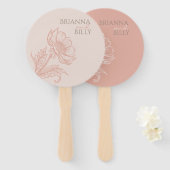 Minimalistischer rosa Blumenlüfter Fächer (Vorne und Hinten)