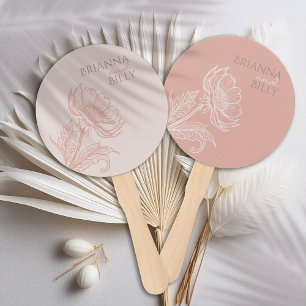 Minimalistischer rosa Blumenlüfter Fächer