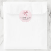 Minimalistischer rosa Bogen Danke Geschäft Runder Aufkleber (Tasche)