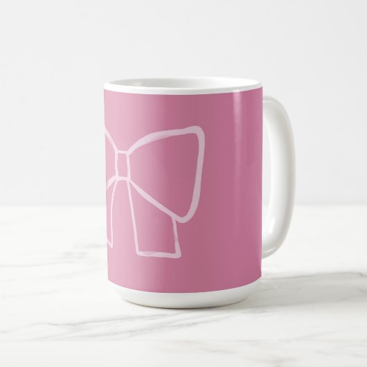 Minimalistischer rosa Bogen Kaffeetasse (VorderseiteRechts)
