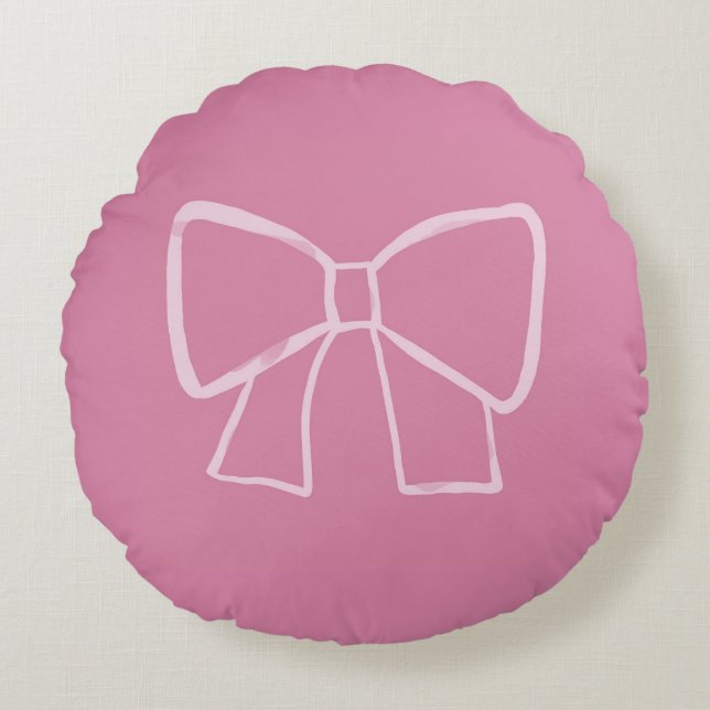 Minimalistischer rosa Bogen Rundes Kissen (Vorderseite)