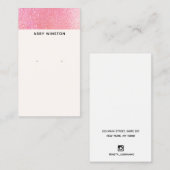 Minimalistischer rosa Glitzer Ohrring-Holder Visitenkarte (Vorne/Hinten)