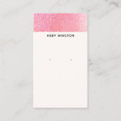 Minimalistischer rosa Glitzer Ohrring-Holder Visitenkarte (Vorderseite)