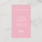 Minimalistischer rosa Glitzer-vertikale Visitenkarte (Rückseite)