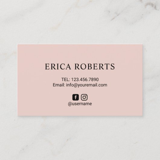 Minimalistischer Rosa Hair Stilvoll Pinselstrich P Visitenkarte (Rückseite)