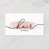 Minimalistischer Rosa Hair Stilvoll Pinselstrich P Visitenkarte (Vorderseite)