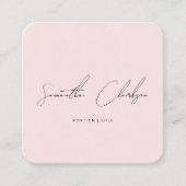 Minimalistischer Rosa handgeschriebener Script QR- Quadratische Visitenkarte (Vorderseite)